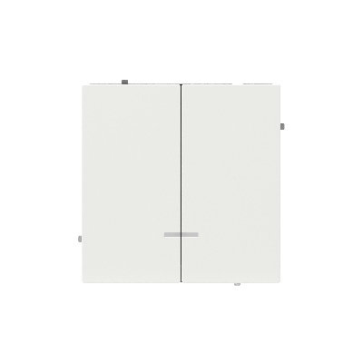 Переключатель двухклавишный с подсветкой, KANT, белая магнолия