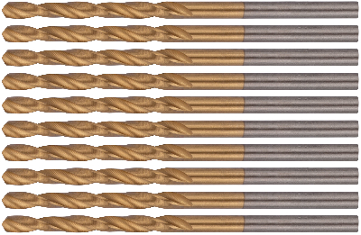 Сверла HSS по металлу, титановое покрытие 3.0 мм (10 шт)