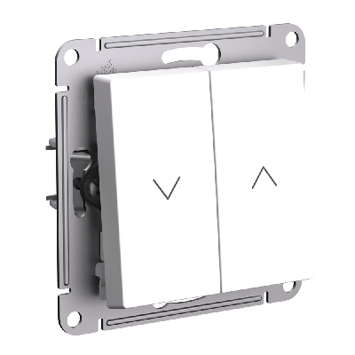 ATLASDESIGN 2-клавишный ВЫКЛЮЧАТЕЛЬ ЖАЛЮЗИ, 10А, мех., БЕЛЫЙ