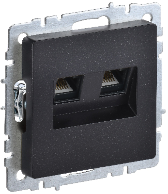 BRITE Розетка компьютерная двойная RJ45 кат.5E РК10-2-БрЧ черный