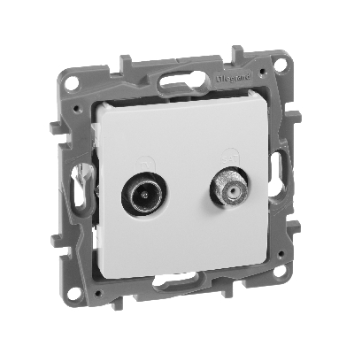 ETIKA Розетка телевизионная TV/SAT двухкабельная белая