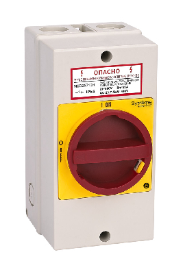 ГЛАВНЫЙ/АВАРИЙНЫЙ ВЫКЛЮЧАТЕЛЬ-РАЗЪЕДИНИТЕЛЬ 3P 25A ЗАКРЫТОГО ИСПОЛНЕНИЯ IP65