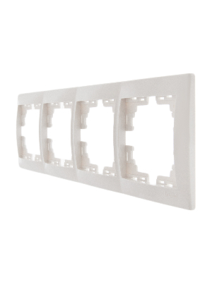 MIRA Рамка 4 поста горизонтальная без вставок белая