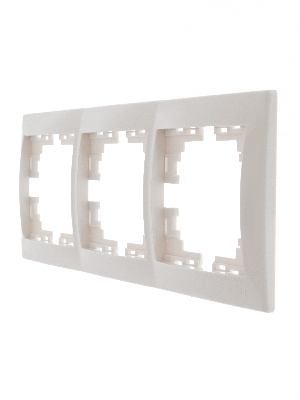 MIRA Рамка 3 поста горизонтальный белая без вставок