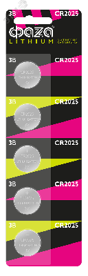 Элемент питания CR2025 ФАZА блистер, 5 шт.