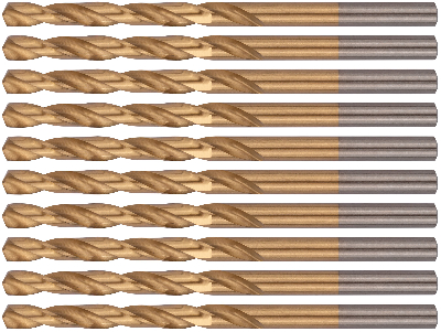 Сверла HSS по металлу, титановое покрытие 5.0 мм (10 шт)