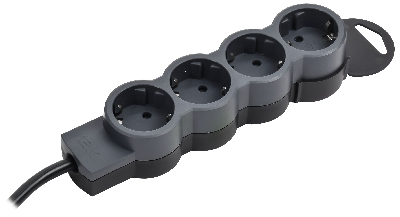 STANDARD Удлинитель У04 4 места 2P+PE 3м 3х1,5мм2 16А черный IEK