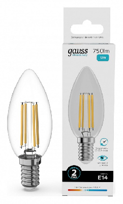 Лампа светодиодная Gauss Filament Elementary E14 12Вт 4100K 32122