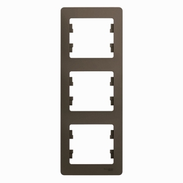 GLOSSA Рамка 3 поста вертикальная шоколад