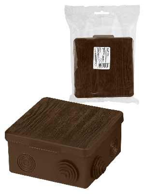 Распаячная коробка ОП 100х100х55мм, крышка, бук, IP54, 8вх. инд. штрихкод