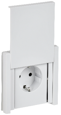 FORTE&PIANO Розетка 1-местная с заземлением с защитными шторками и крышкой безвинтовое крепление 16А IP44 FP219 белый IEK