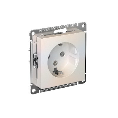 Розетка ATLASDESIGN с заземлением 16А механизм жемчуг