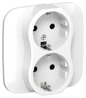 FLITE Розетка 2-местная с заземлением без защитных шторок 16А в сборе РС12-0-А-ФлБ белый IEK