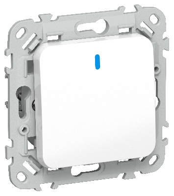 FLITE Выключатель 1-клавишный проходной с индикацией 10А ВС61-1-1-ФлБ белый IEK