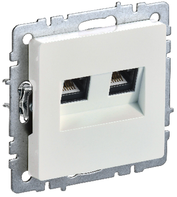 BRITE Розетка компьютерная двойная кат.5E RJ45 РК10-2-БрЖ жемчуг