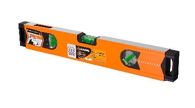 Уровень алюминиевый Магнитный 400 мм фрезерованный 3 глазка (1 зеркальный)