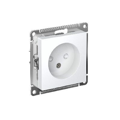 Розетка ATLASDESIGN без заземления со шторками 16А механизм белый