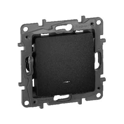 ETIKA Переключатель одноклавишный с подсветкой антрацит автоматические зажимы 10AX