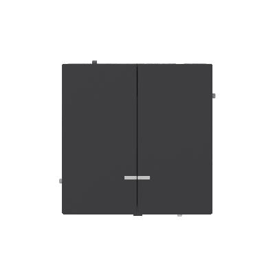 Выключатель двухклавишный с подсветкой, KANT, черный уголь