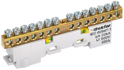 TEKFOR Шина PE земля неизолированная на универсальном держателе 6х9-14-Ж IEK