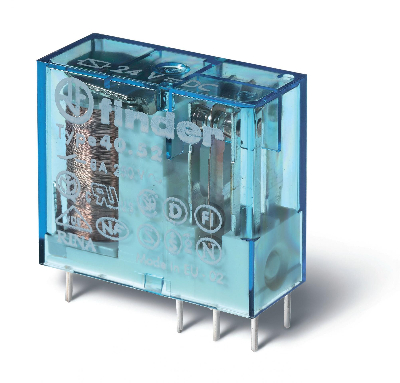 Реле электромеханическое универсальное миниатюрное, монтаж на печатную плату или в розетку, выводы с шагом 5мм, 2CO 8A, контакты AgNi, катушка 12В DC, степень защиты RTII