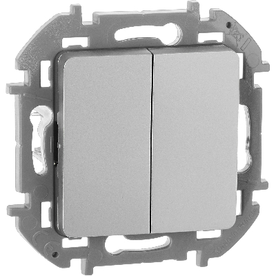 Выключатель двухклавишный INSPIRIA 10 AX 250 В~ алюминий