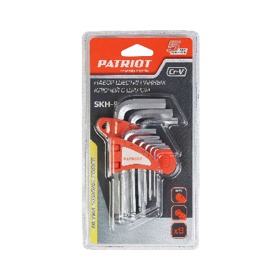 Набор ключей  SKH-9, шестигранные с шаром,1,5-10мм, CRV, 9 шт