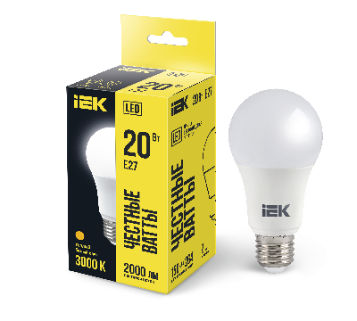 Лампа светодиодная LED 20вт Е27 тепло-белый ECO