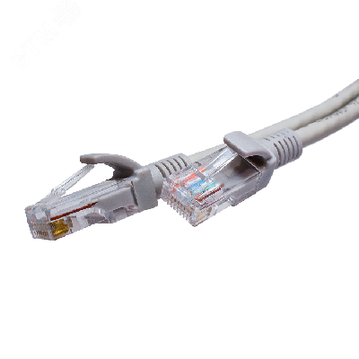 Патч-кордUTP 5e 4x2 26AWG (7x0.16mm) Cu LSZH серый 1м