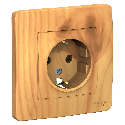 BLANCA скрытой установки розетка с заземлением без шторок, 16А, 250В, ясень