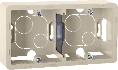 Коробка накладного монтажа 2 поста INSPIRIA слоновая кость