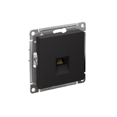 Розетка ATLASDESIGN компьютерная RJ45 механизм карбон