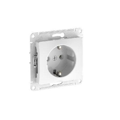 GLOSSA РОЗЕТКА с заземлением, 16А, быстрозажимные клеммы, БЕЛЫЙ