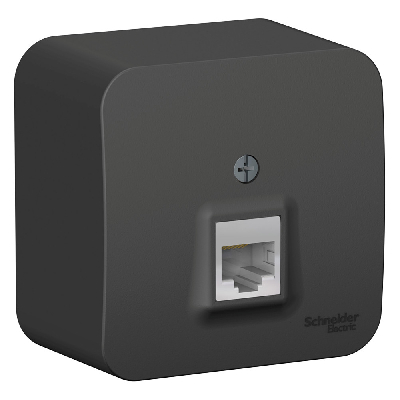 Розетка BLANCA наружная компьютерная RJ45, кат.5e, с изолирующей пластиной, антрацит