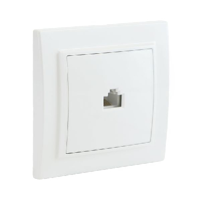 Розетка Минск RJ-45 1-местная СП белая Basic