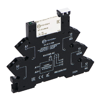 Интерфейсный модуль реле, 1 перекидной контакт 6А 230В AC/DC пружинные зажимы