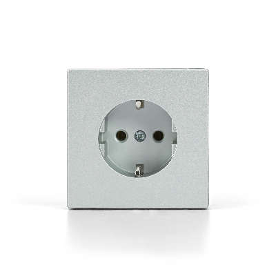 ARTGALLERY РОЗЕТКА с заземлением со шторками, 16А, механизм, быстрозажимные клеммы, алюминий