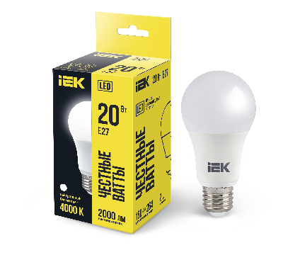 Лампа светодиодная LED 20вт Е27 белый ECO