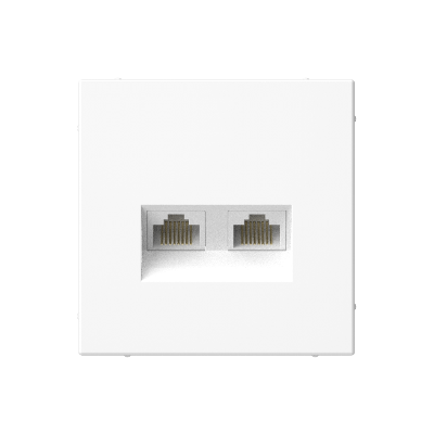 ARTGALLERY РОЗЕТКА двойная компьютерная RJ45+RJ45, кат. 5е, механизм, БЕЛЫЙ