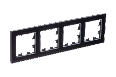 ATLASDESIGN NATURE 4-постовая РАМКА, НАТУРАЛЬНОЕ СТЕКЛО, ЧЕРНЫЙ