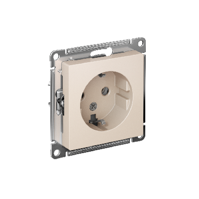 Розетка ATLASDESIGN с заземлением 16А механизм бежевый