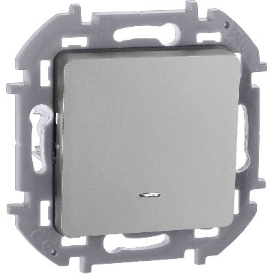 Выключатель одноклавишный с подсветкой/индикацией INSPIRIA 10 AX 250 В~ алюминий