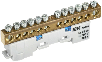 TEKFOR Шина N ноль неизолированная на универсальном держателе 8х12-12-С IEK