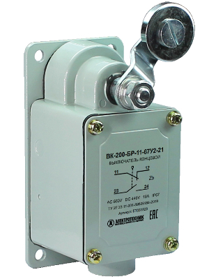 Выключатель концевой ВК-200-БР-11-67У2-21 без сальника ход вправо самовозврат