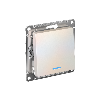 Переключатель одноклавишный ATLASDESIGN с подсветкой схема 6а 10АХ механизам жемчуг