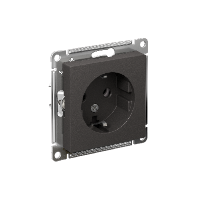ATLASDESIGN РОЗЕТКА с заземлением, 16А, механизм, БАЗАЛЬТ