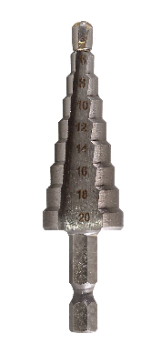 Сверло ступенчатое по металлу 4-6-8-10-12-14-16-18-20мм P6M5 шестигранный хвостовик