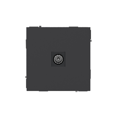 Розетка TV одиночная, KANT, черный уголь