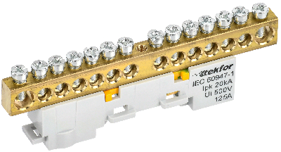 TEKFOR Шина PE земля неизолированная на универсальном держателе 8х12-14-Ж IEK