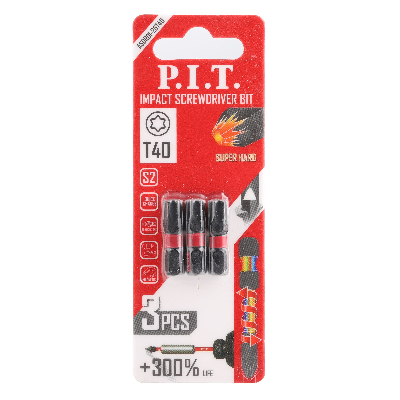 Биты ударные   T40x25 мм 3 шт в уп.
